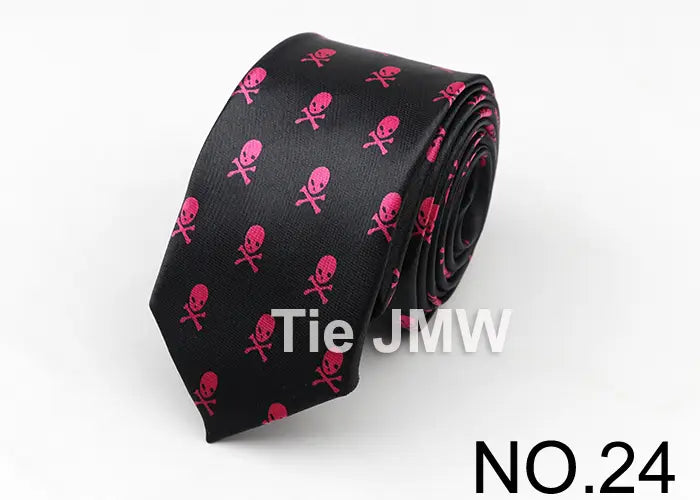 Classic Fashion Men’s Skinny Tie Colorful Musical Notes Printed Piano Guitar Polyester 5cm Width Necktie Party Gift Accessory