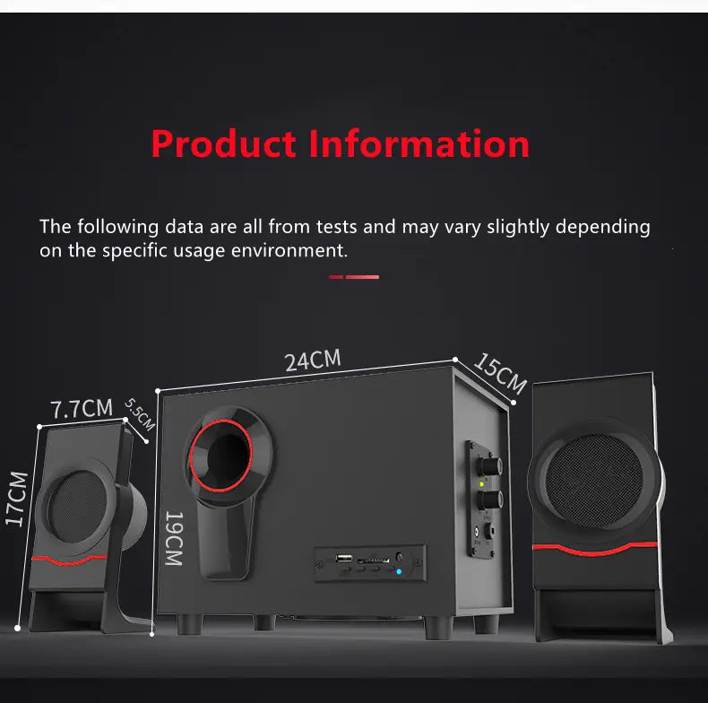 2.1 Multimedia Bluetooth Audio System Home Theater Surround Computer Active Combination Wooden Speaker AUX USB Cable Post TV PC