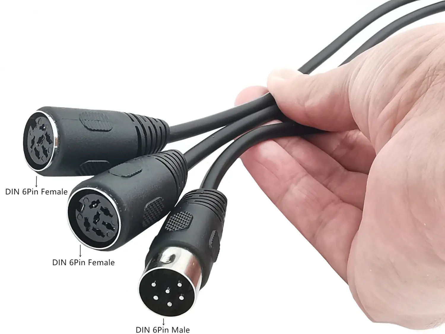 MIDI DIN 6-Pin Splitter Y Adapter Cable MIDI 6 Pin Male to dual 2 x DIN-6pin Female Extension Audio Cable 50cm