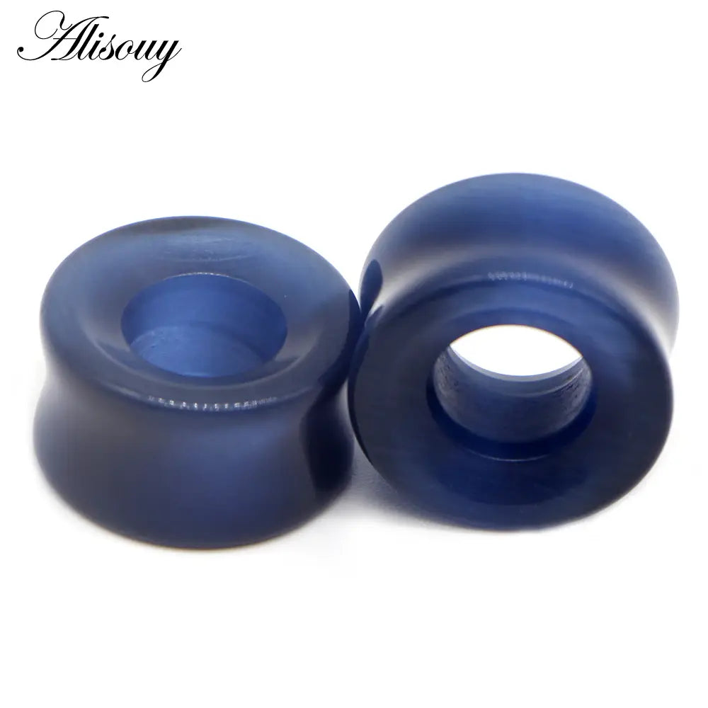 1Pc Stone Glass Ear Tunnel Plugs Mixed Style Hollow Single Flared Ear Flesh Gauges Piercing Ear Expander Stretcher Body Jewelry