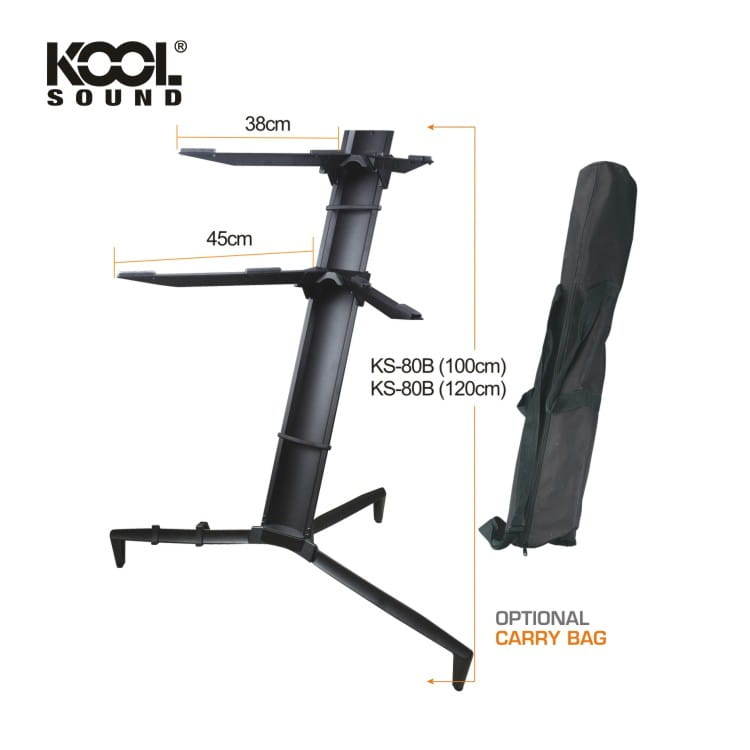 Wholesale Fashion KS-80B Aluminum Double Keyboard Stand Black
