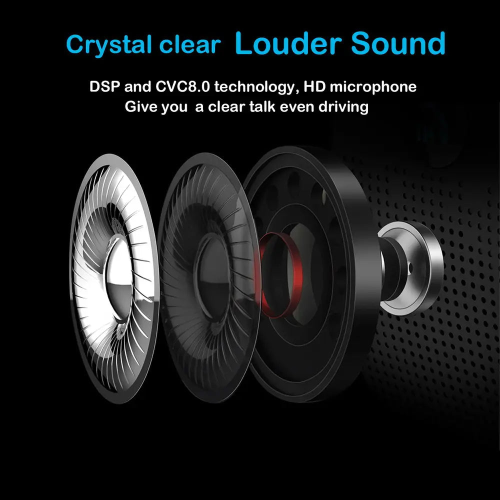 5.0 Handsfree Car Kit Hifi Speaker 2W Wireless Audio Receiver MP3 Music Player Noise Cancelling Sun Visor Clip