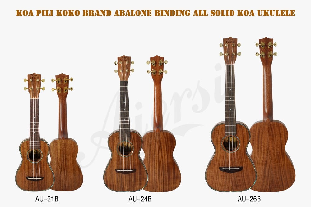 Aiersi Brand Koa Pili Koko All Solid Koa Body Concert Ukulele Professional Handmade Ukelele Hawaii Style Guitar Custom Logo