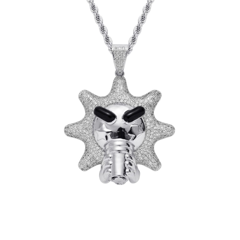 Hip Hop Micro Paved AAA Cubic Zirconia Bling Ice Out Drinking Water Sun Pendants Necklace for Men Rapper Jewelry Gold Color