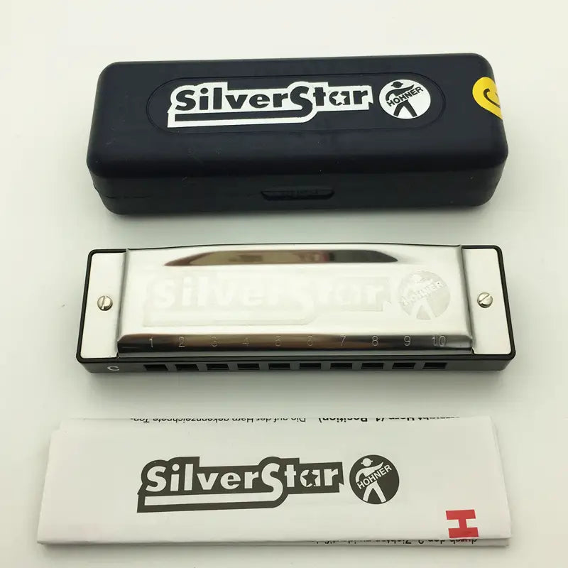 Hohner 10 holes armonica diatonica Harmonica Blues Harp Key of C Mouth Organ Sliver Star Gaita music instrument mundharmonika