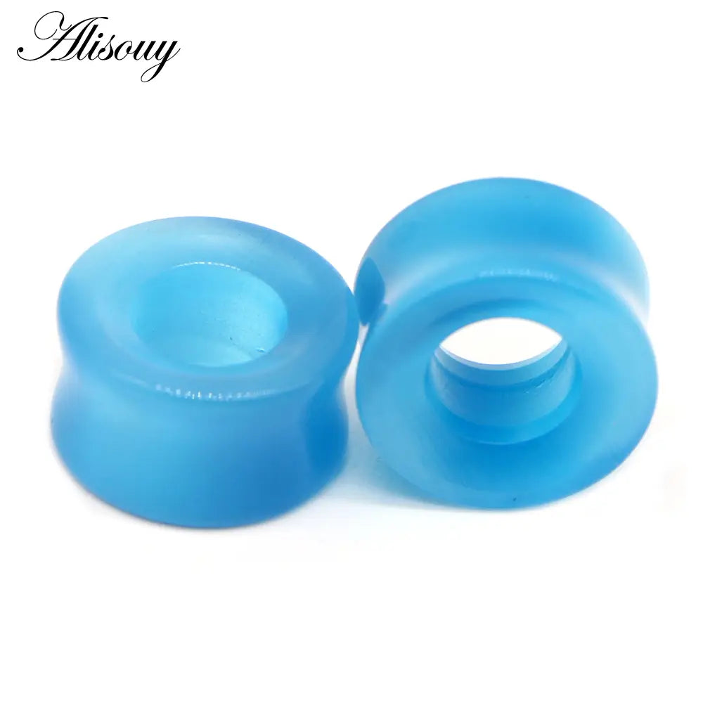 1Pc Stone Glass Ear Tunnel Plugs Mixed Style Hollow Single Flared Ear Flesh Gauges Piercing Ear Expander Stretcher Body Jewelry