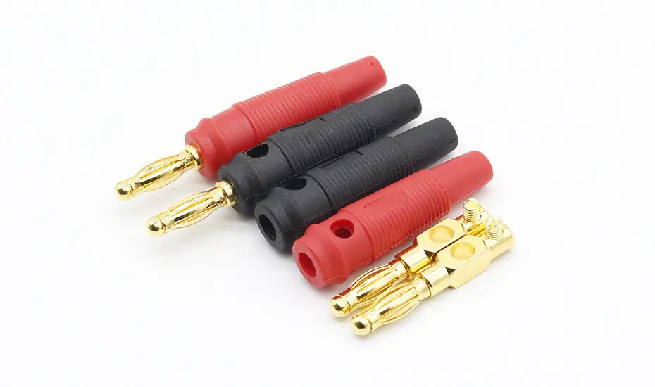 4pcs New 4mm Plugs pure copper Gold Plated Musical Speaker Cable Wire Pin Banana Plug Connectors