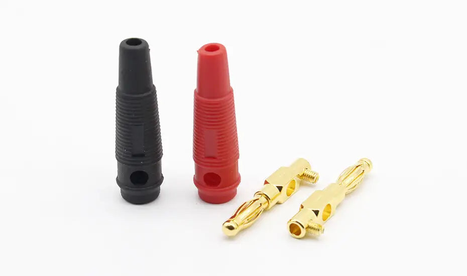 4pcs New 4mm Plugs pure copper Gold Plated Musical Speaker Cable Wire Pin Banana Plug Connectors