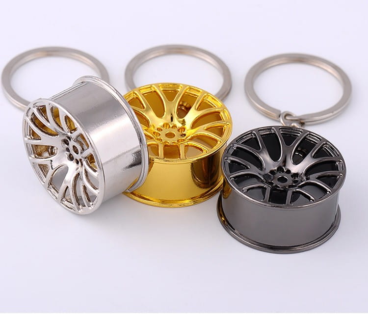 New 3D Miniature Car Metal Wheel Rim Keychain Car Key Ring Wheel Hub Key Chain Best Party Gift Jewelry