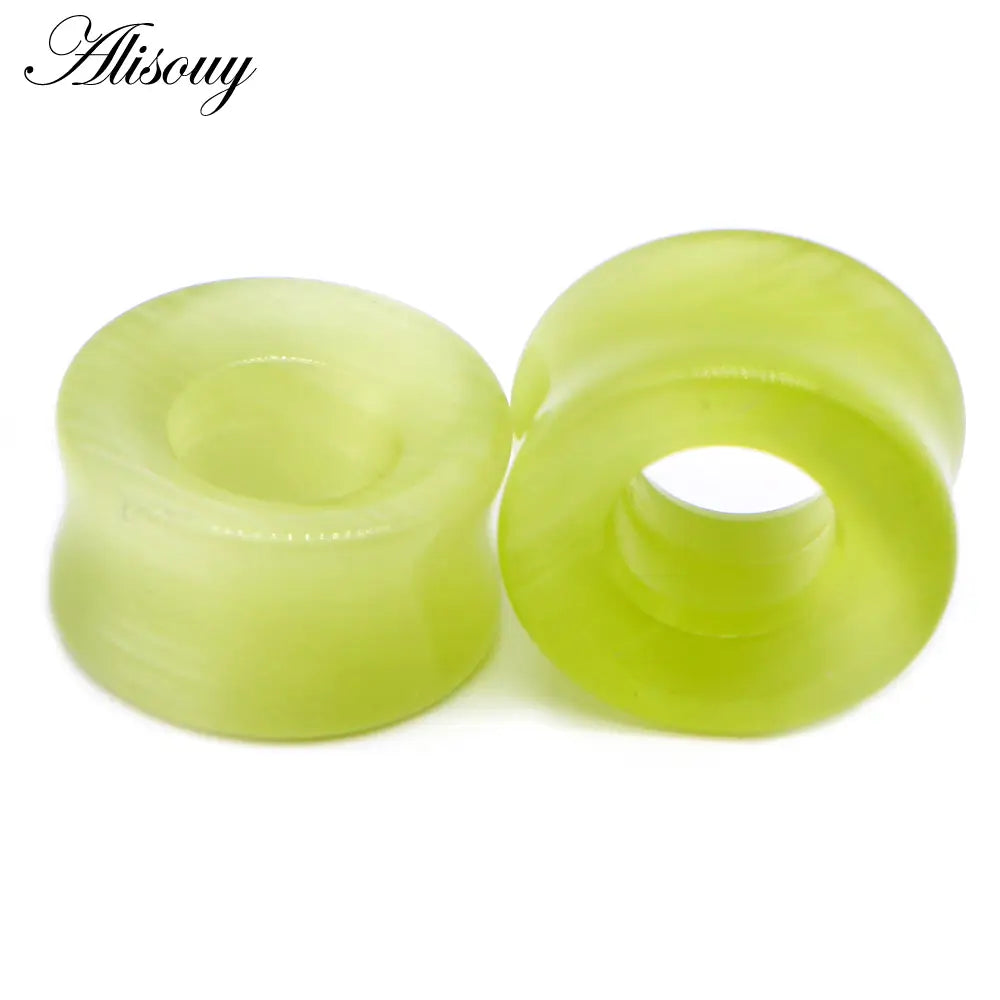 1Pc Stone Glass Ear Tunnel Plugs Mixed Style Hollow Single Flared Ear Flesh Gauges Piercing Ear Expander Stretcher Body Jewelry