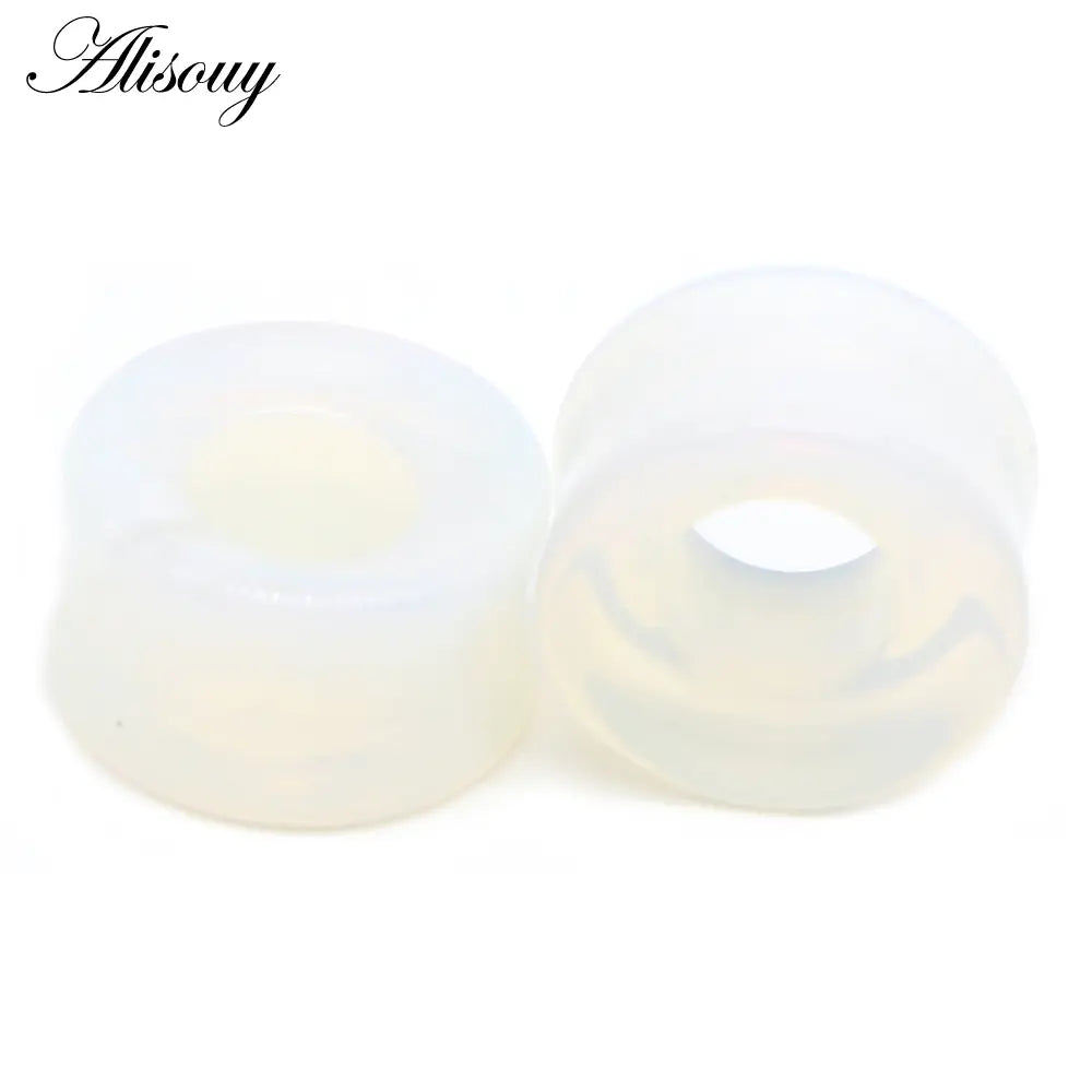 1Pc Stone Glass Ear Tunnel Plugs Mixed Style Hollow Single Flared Ear Flesh Gauges Piercing Ear Expander Stretcher Body Jewelry