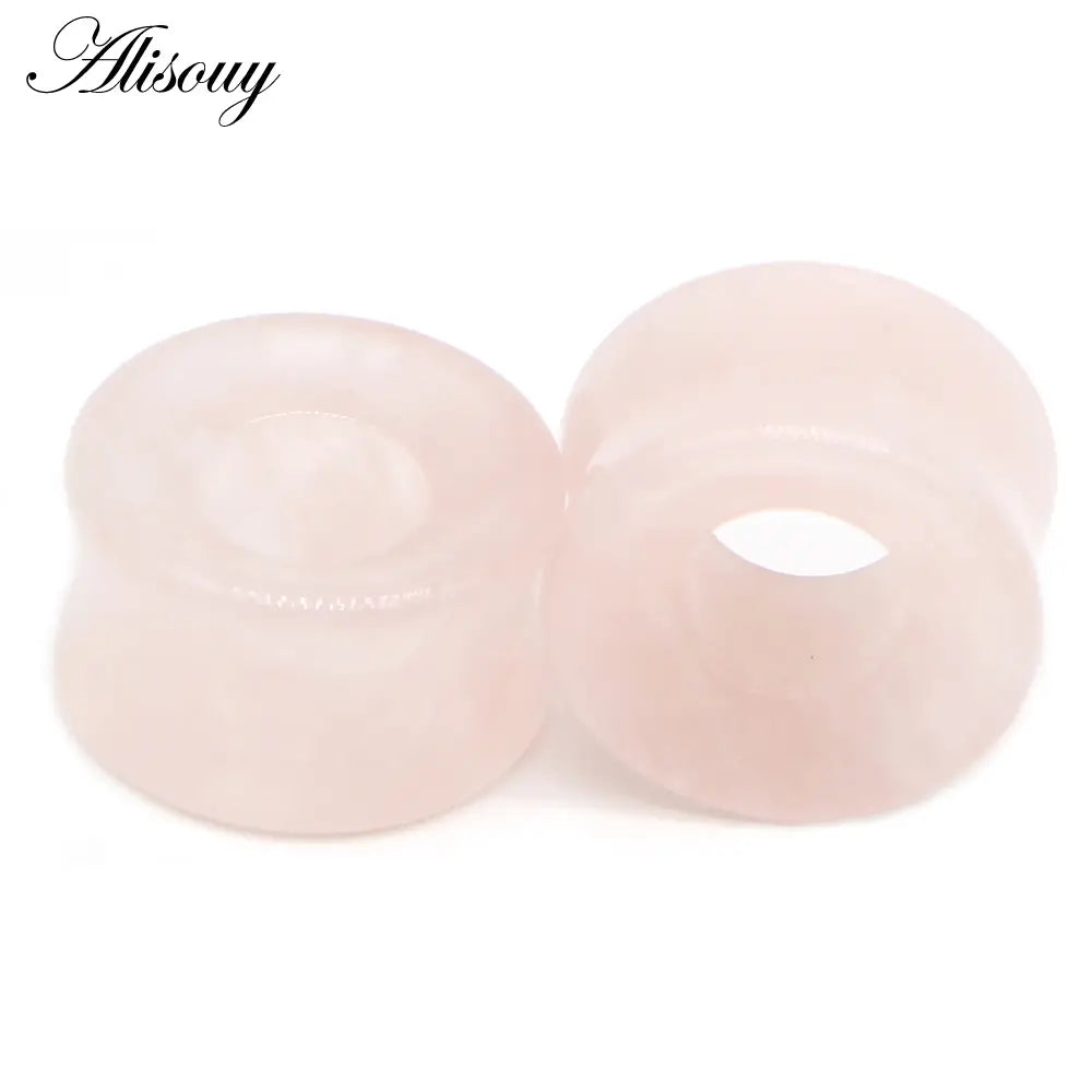 1Pc Stone Glass Ear Tunnel Plugs Mixed Style Hollow Single Flared Ear Flesh Gauges Piercing Ear Expander Stretcher Body Jewelry