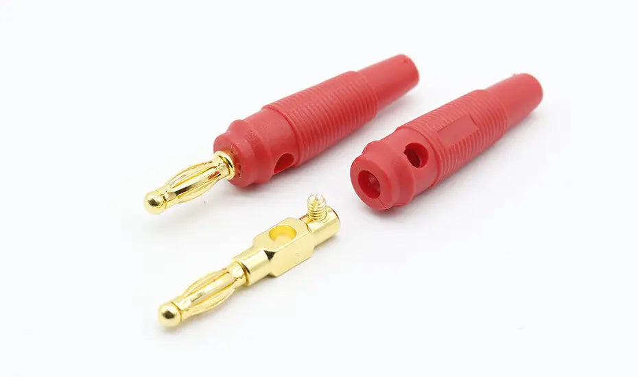 4pcs New 4mm Plugs pure copper Gold Plated Musical Speaker Cable Wire Pin Banana Plug Connectors