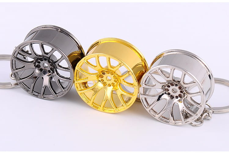 New 3D Miniature Car Metal Wheel Rim Keychain Car Key Ring Wheel Hub Key Chain Best Party Gift Jewelry