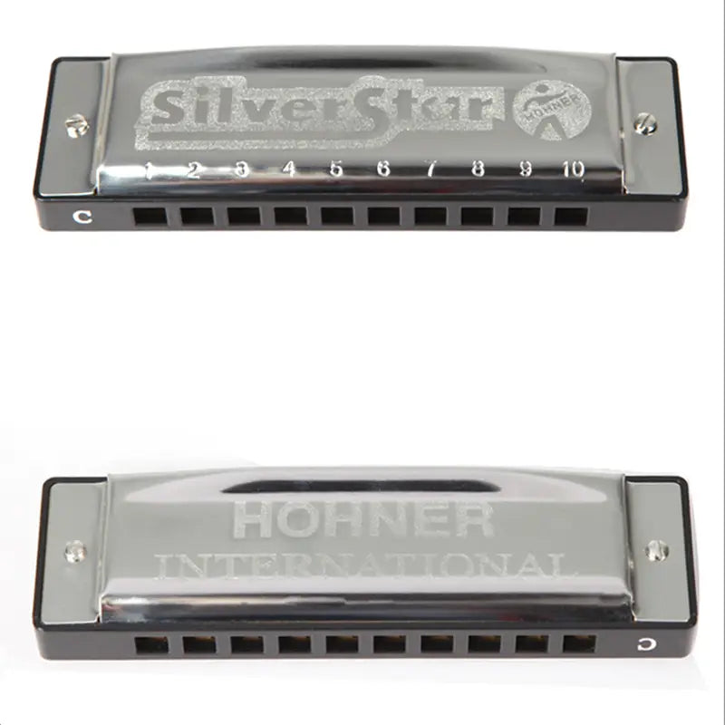 Hohner 10 holes armonica diatonica Harmonica Blues Harp Key of C Mouth Organ Sliver Star Gaita music instrument mundharmonika