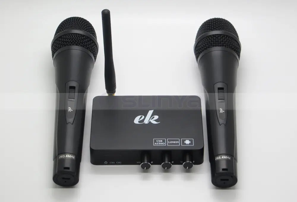 K2 Android TV Box PC Home KTV Mini Karaoke Echo Mixer System Digital Sound Audio Mixer Singing Machine + 2 Wireless Microphone