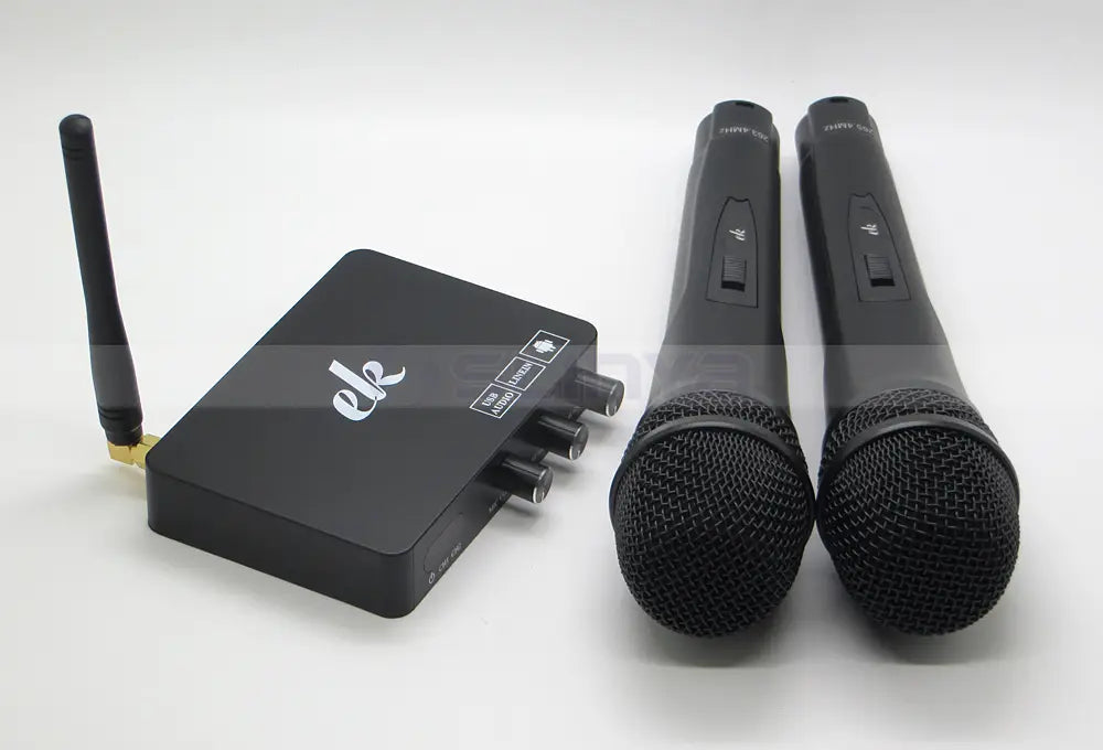 K2 Android TV Box PC Home KTV Mini Karaoke Echo Mixer System Digital Sound Audio Mixer Singing Machine + 2 Wireless Microphone