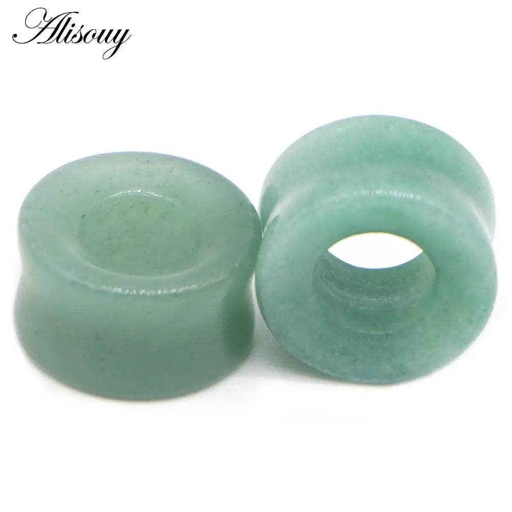 1Pc Stone Glass Ear Tunnel Plugs Mixed Style Hollow Single Flared Ear Flesh Gauges Piercing Ear Expander Stretcher Body Jewelry