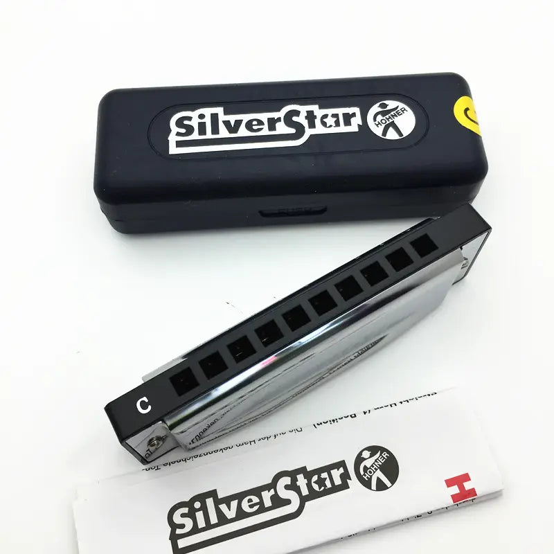 Hohner 10 holes armonica diatonica Harmonica Blues Harp Key of C Mouth Organ Sliver Star Gaita music instrument mundharmonika