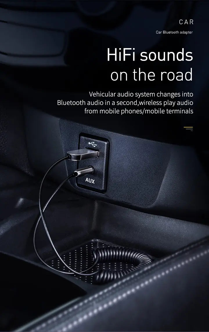 Baseus AUX Bluetooth Adapter Car 3.5mm Jack Dongle Cable Handfree Car Kit Audio Transmitter Auto Bluetooth 5.0 Receiver