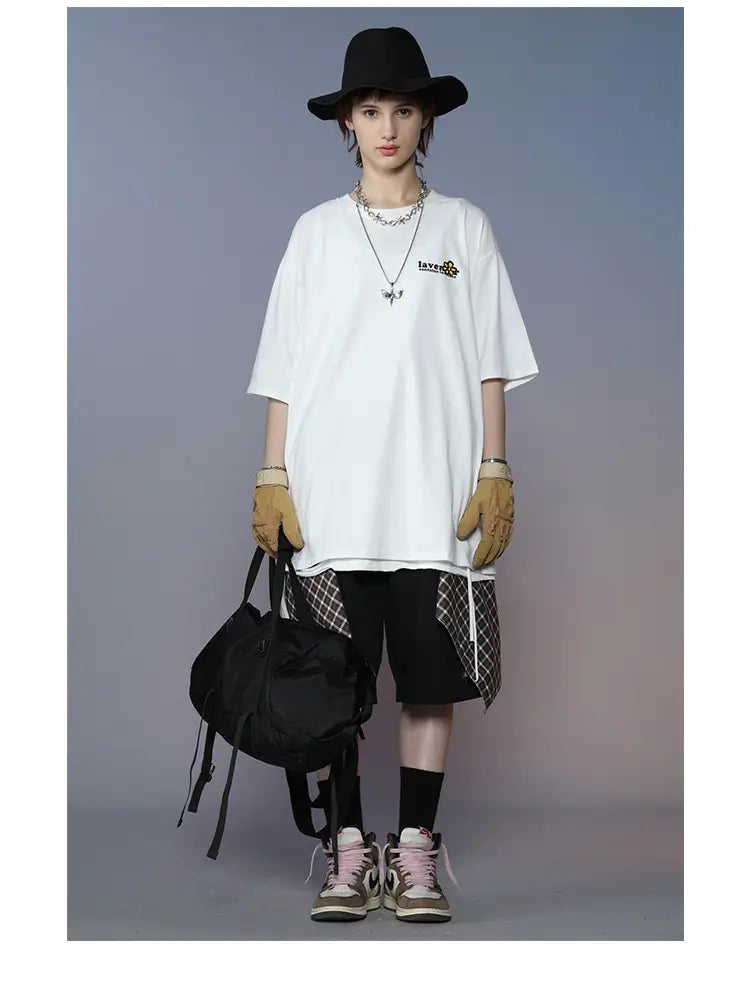 2025 Men Hip Hop T Shirt Streetwear Harajuku Floral T-Shirt Oversize Summer Short Sleeve Tshirt Loose Cotton Tops Tees HipHop