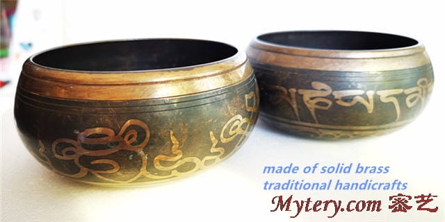 Yoga Healing Meditation Musical Instruments Tibetan Singing Bowl Five Buddhas Brass 10cm 14cm 17cm