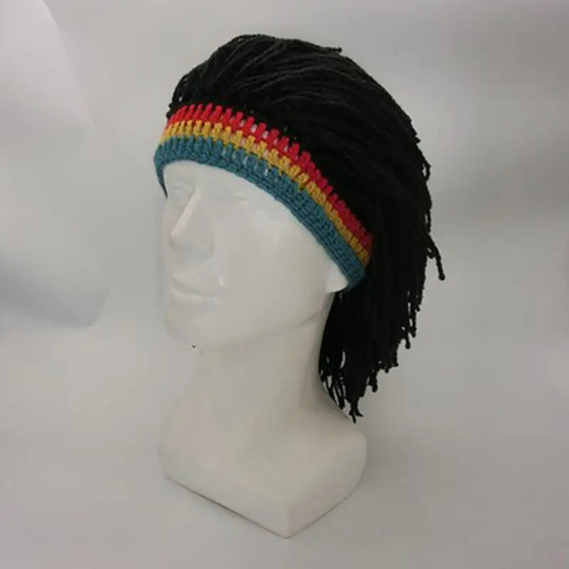Rasta Wig Beanie Men’s Caps Hip Hop Cap Handmade Crochet Winter Warm Hat Gorro Halloween Xmas Birthday Gifts Funny Party Wig
