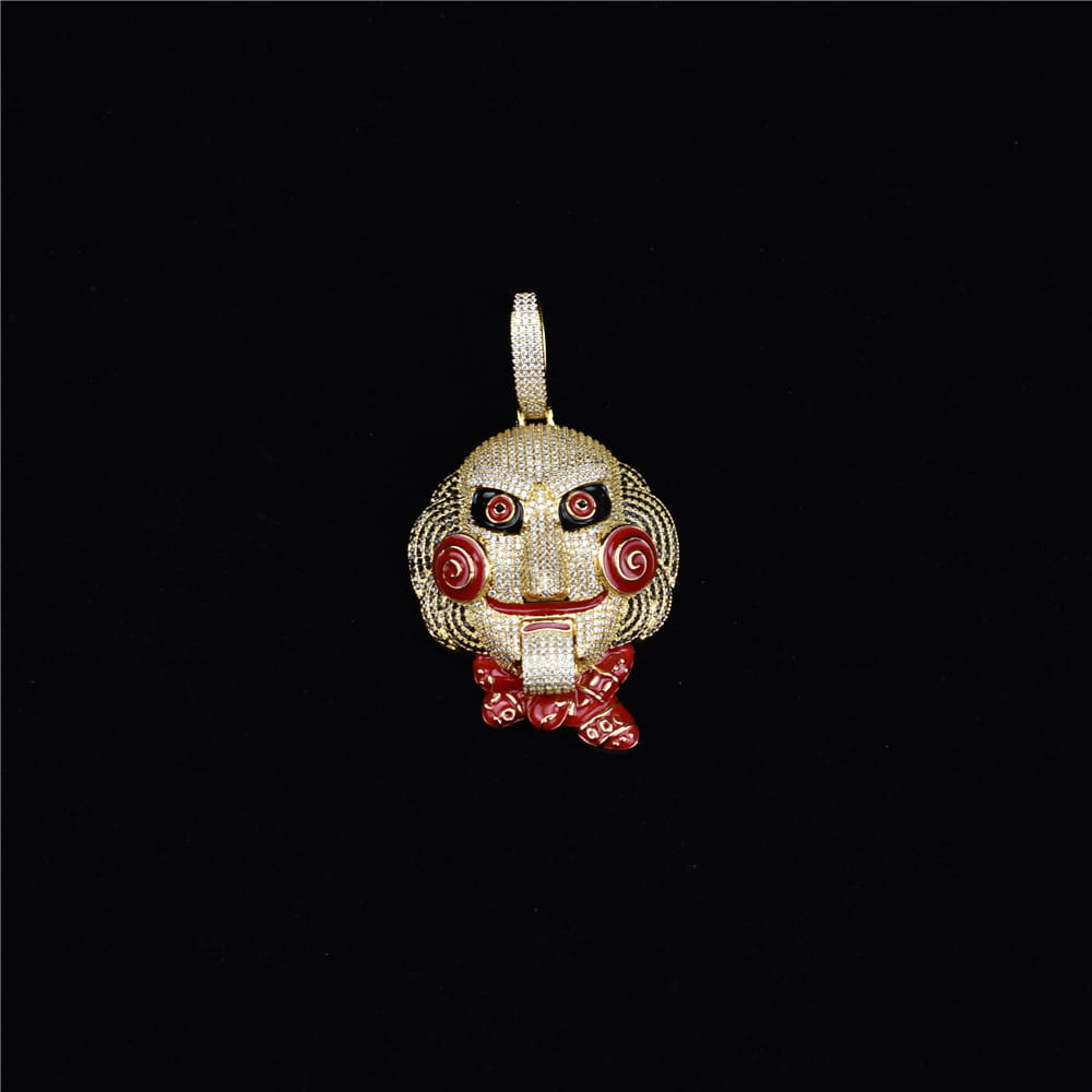 Hip Hop Statement Chunky Iced Out Bling Chain Clown Necklaces & Pendants Saw Billy Chain Necklace Jewelry