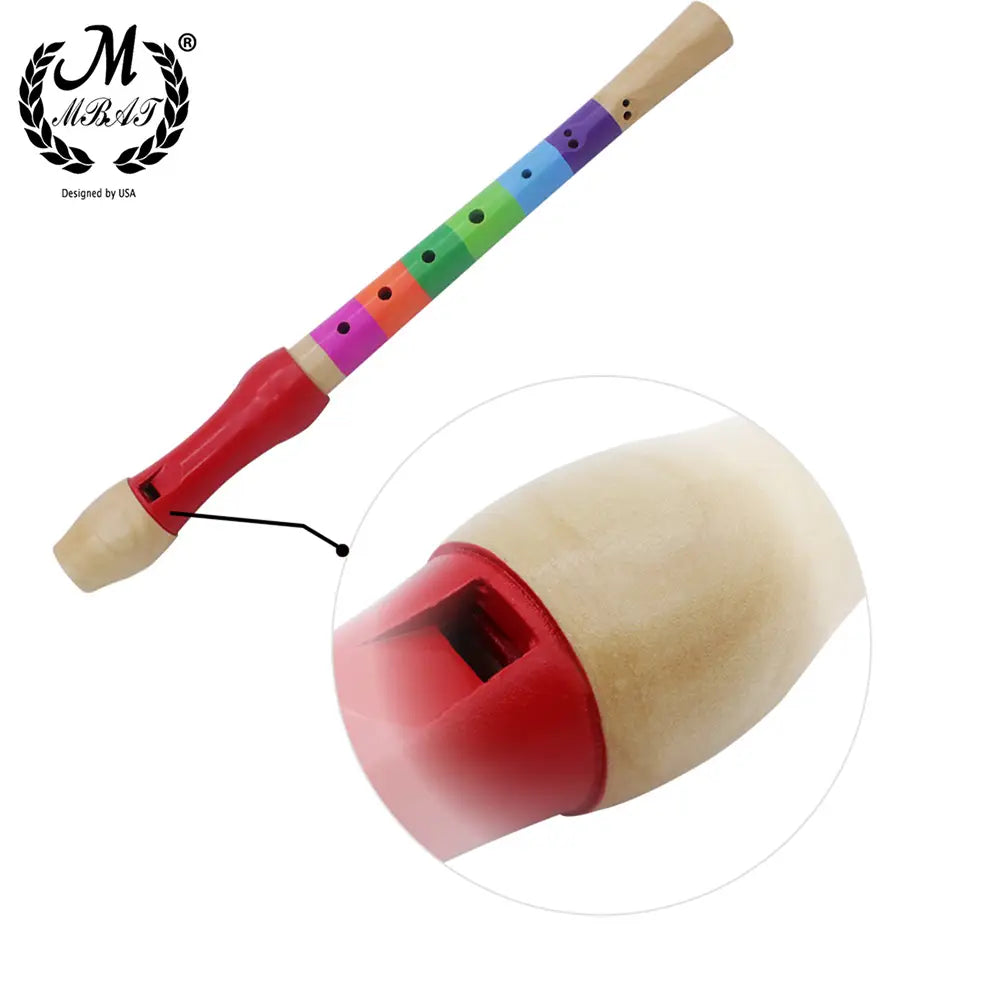 M MBAT High Quality Wooden Eight Hole Treble Orff Flute Wooden Kids Professional Playing Musical Instrument for Children Gift