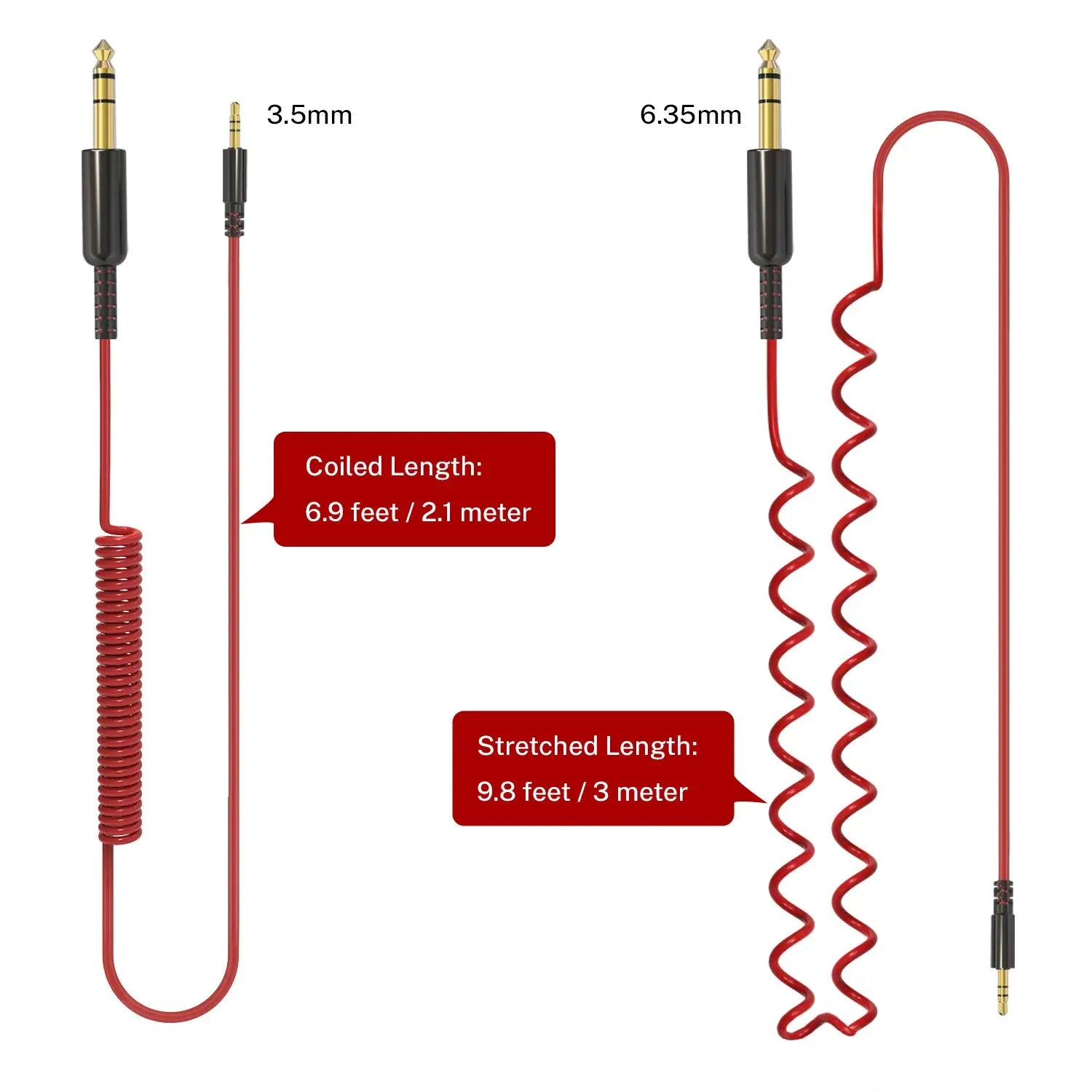 Oneodio Audio Cables 6.3mm to 3.5mm Aux Audio Cable for Studio DJ Headphone Headset for Guitar Music Player Mixer Phone Speaker
