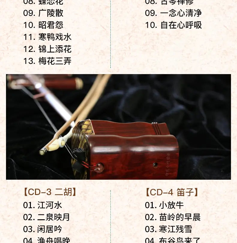 Chinese Pure light music cd instrument classical famous music piano violin guzheng cd car CD music