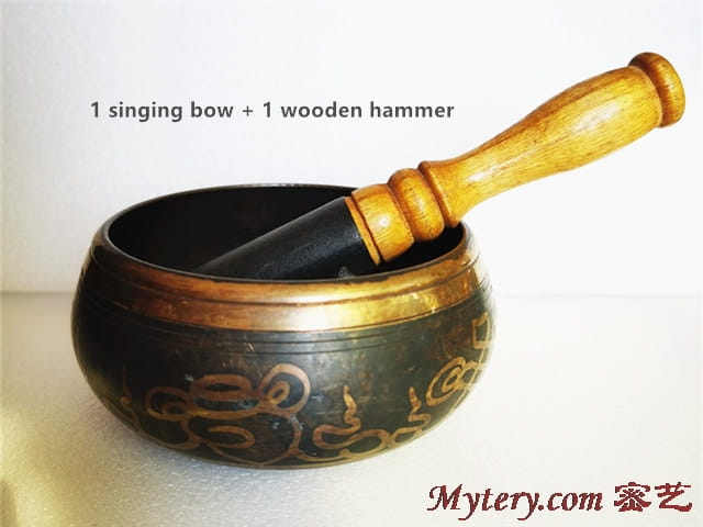 Yoga Healing Meditation Musical Instruments Tibetan Singing Bowl Five Buddhas Brass 10cm 14cm 17cm