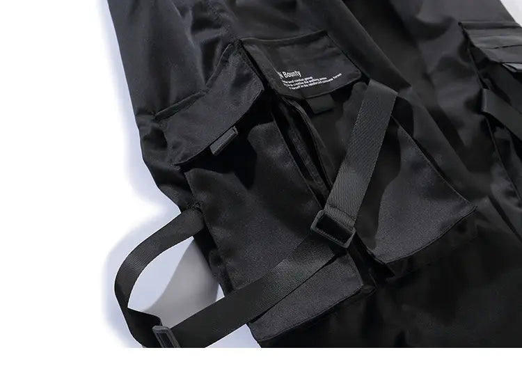 2025 Hip Hop Cargo Pants Pockets Men Streetwear Harajuku Joggers Pants HipHop Swag Ribbion Harem Pants Fashion Casual Trousers