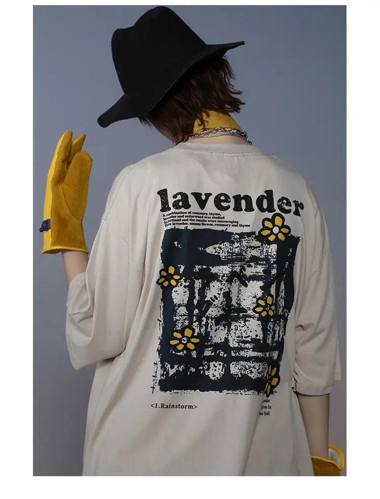 2025 Men Hip Hop T Shirt Streetwear Harajuku Floral T-Shirt Oversize Summer Short Sleeve Tshirt Loose Cotton Tops Tees HipHop