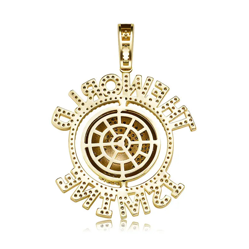 Hip Hop AAA CZ Stone Paved Bling Iced Out The World Ts Mine Earth Pendants Necklace for Men Rapper Jewelry Drop Shipping