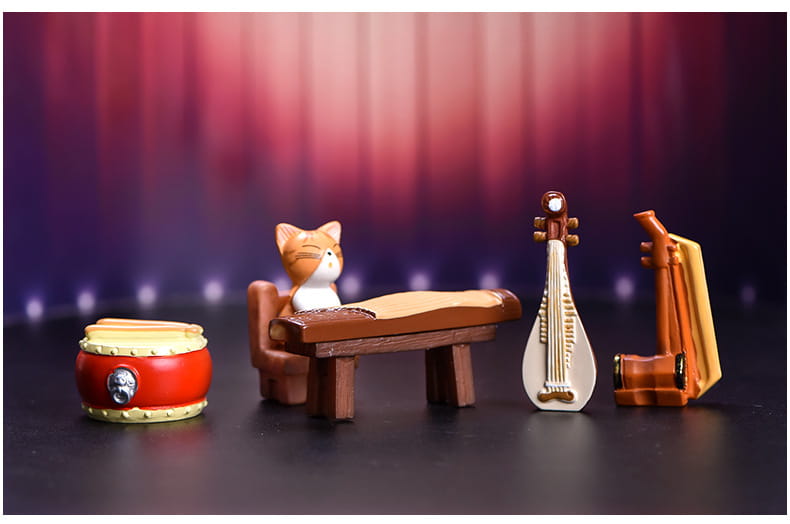 Mini Miniature Musical Instruments Piano Drum Violin Guitar Cello Sax Erhu Fiddle Figurine House Decor Model Landscape Accessory