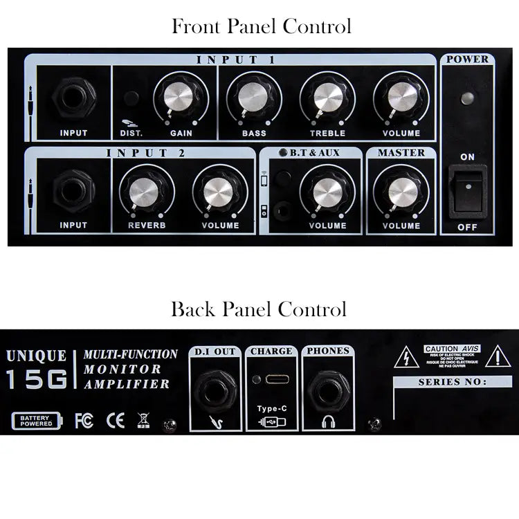2022 New Product Stringed Instruments 15W Mini Rechargeable Electric Guitar Amplifier