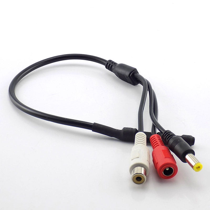 Surveillance Cameras Audio Pickups CCTV Mic Sound Collection Equipment Video Recorder Microphones RCA Power In/Out