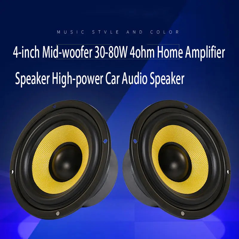 KYYSLB 4 Inch Full Range Speaker Unit 30-80W Home Theater Systems Amplifier LoudSpeaker Car Audio Drive Speakers Unit