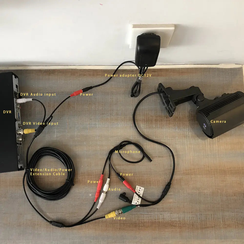 Surveillance Cameras Audio Pickups CCTV Mic Sound Collection Equipment Video Recorder Microphones RCA Power In/Out