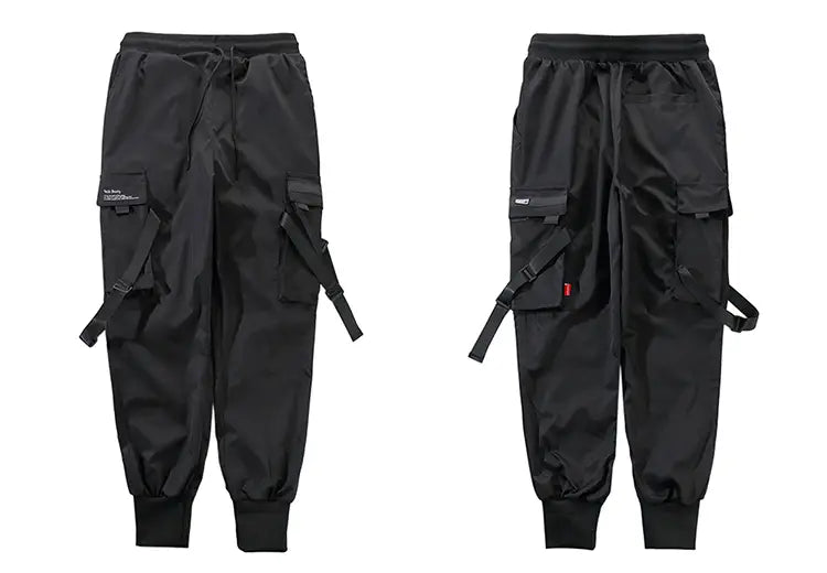 2025 Hip Hop Cargo Pants Pockets Men Streetwear Harajuku Joggers Pants HipHop Swag Ribbion Harem Pants Fashion Casual Trousers