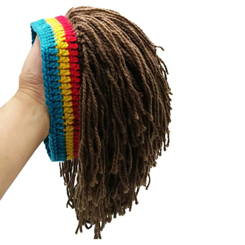 Rasta Wig Beanie Men’s Caps Hip Hop Cap Handmade Crochet Winter Warm Hat Gorro Halloween Xmas Birthday Gifts Funny Party Wig