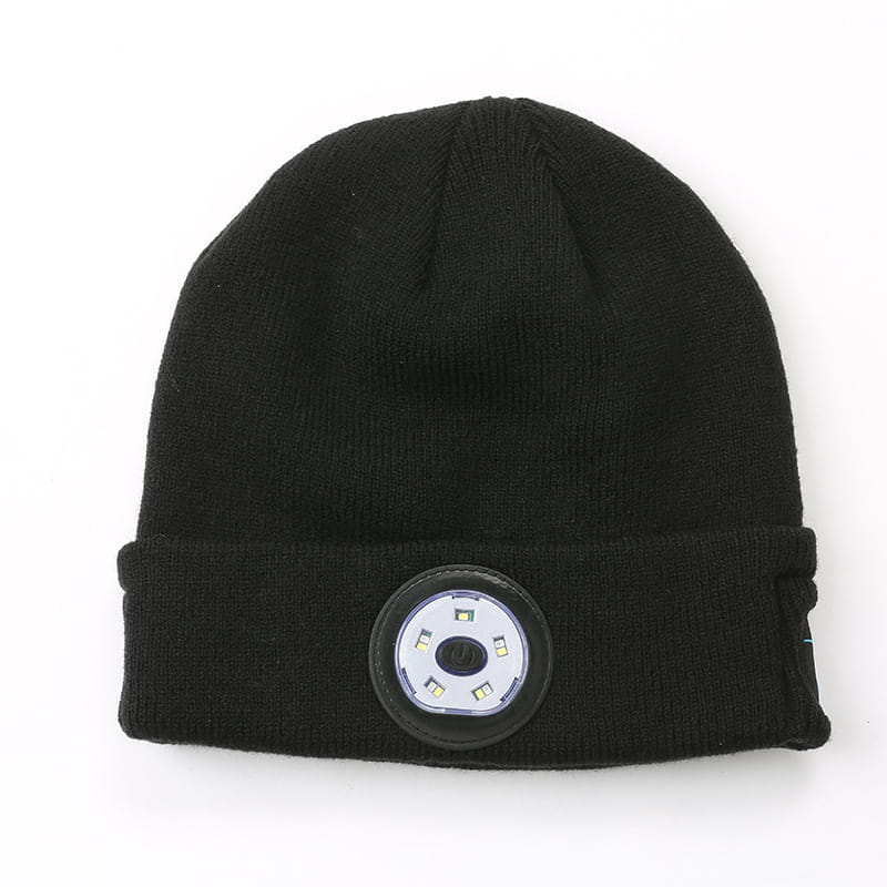 Warm Beanie Bluetooth 5.0 LED Hat Wireless Stereo Headset Music Player with MIC for Handsfree Support Dimming Rechargeable