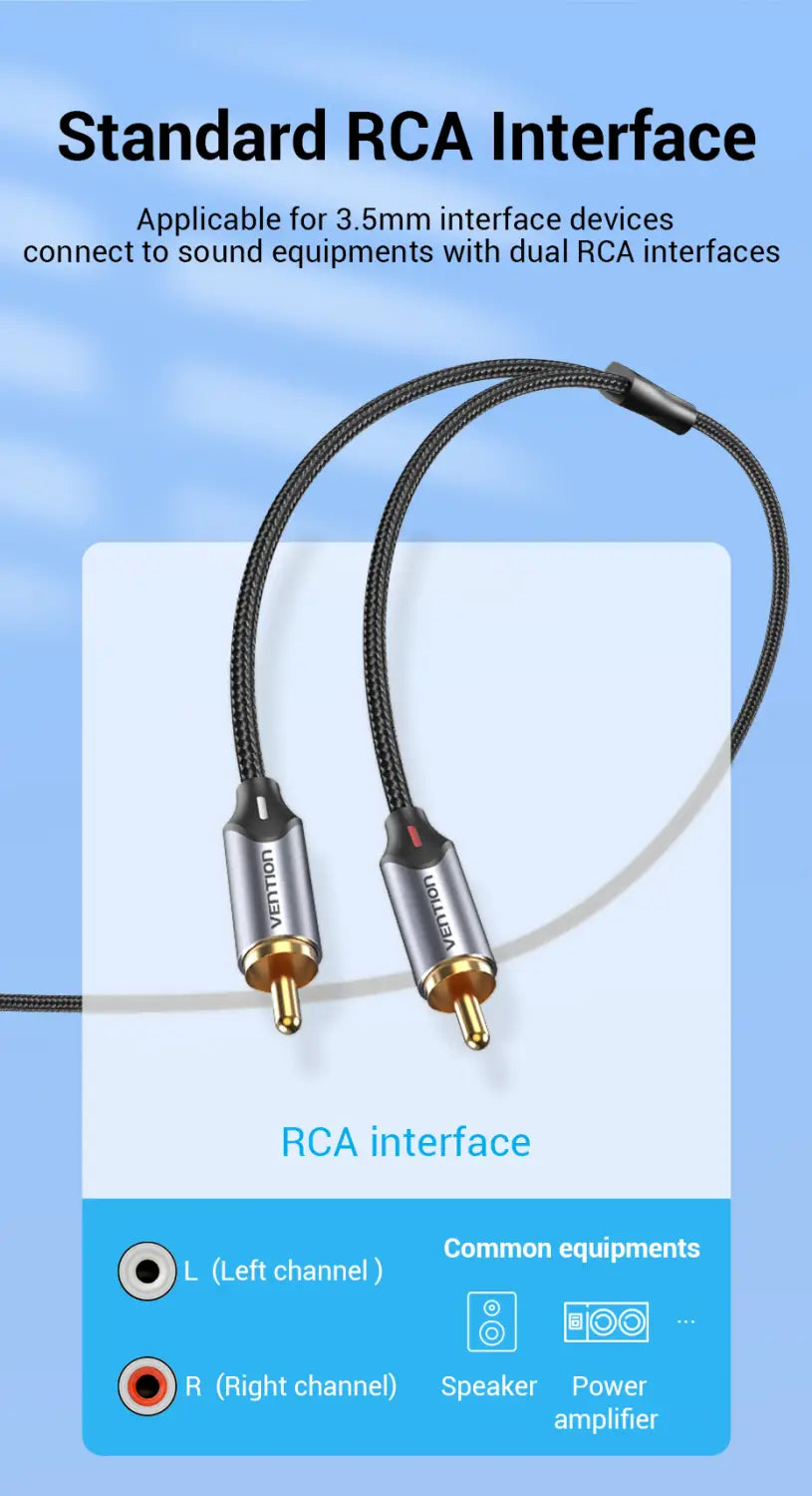 Vention USB C to RCA Audio Cable Type C to 2 RCA Cable for Speaker Amplifier Huawei Xiaomi Laptop 1m 2m 3m USB C Splitter RCA Y