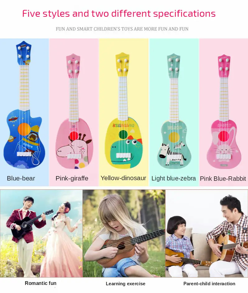 Children’s Trumpet Simulation Instrument Ukulele Guitar Mini Four-string Playable Early Education Musical Toy