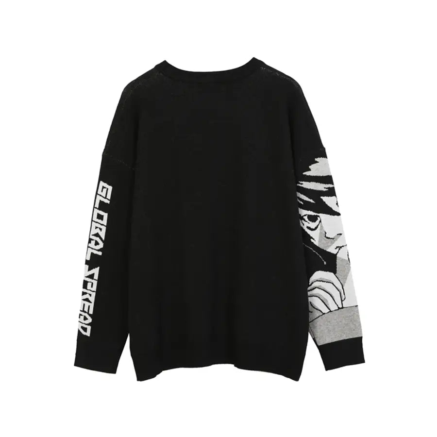 FGKKS Mens Hip Hop Streetwear Harajuku Sweater Vintage Japanese Style Anime Girl Knitted 2022 Cotton Pullover Sweaters Male