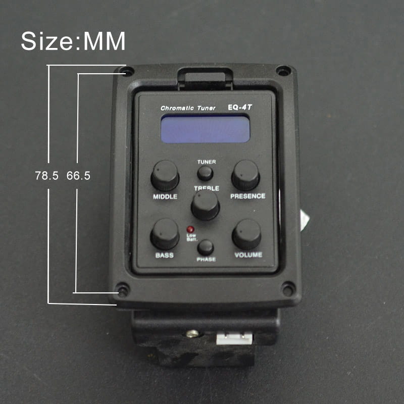EQ-4T 4 Band Acoustic Guitar Preamp Electric Guitar EQ Equalizer Acoustic Guitar Preamp EQ Pickup with Tuner