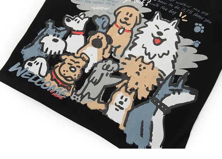 Hip Hop Tshirt Streetwear Funny Cartoon Dogs Print T Shirt 2025 Men Harajuku Cotton Casual T-Shirt Summer Short Sleeve Tops Tees