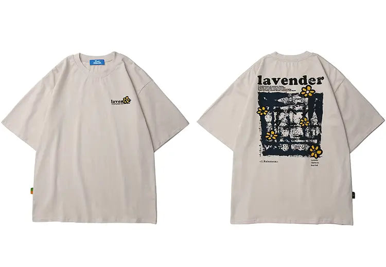 2025 Men Hip Hop T Shirt Streetwear Harajuku Floral T-Shirt Oversize Summer Short Sleeve Tshirt Loose Cotton Tops Tees HipHop