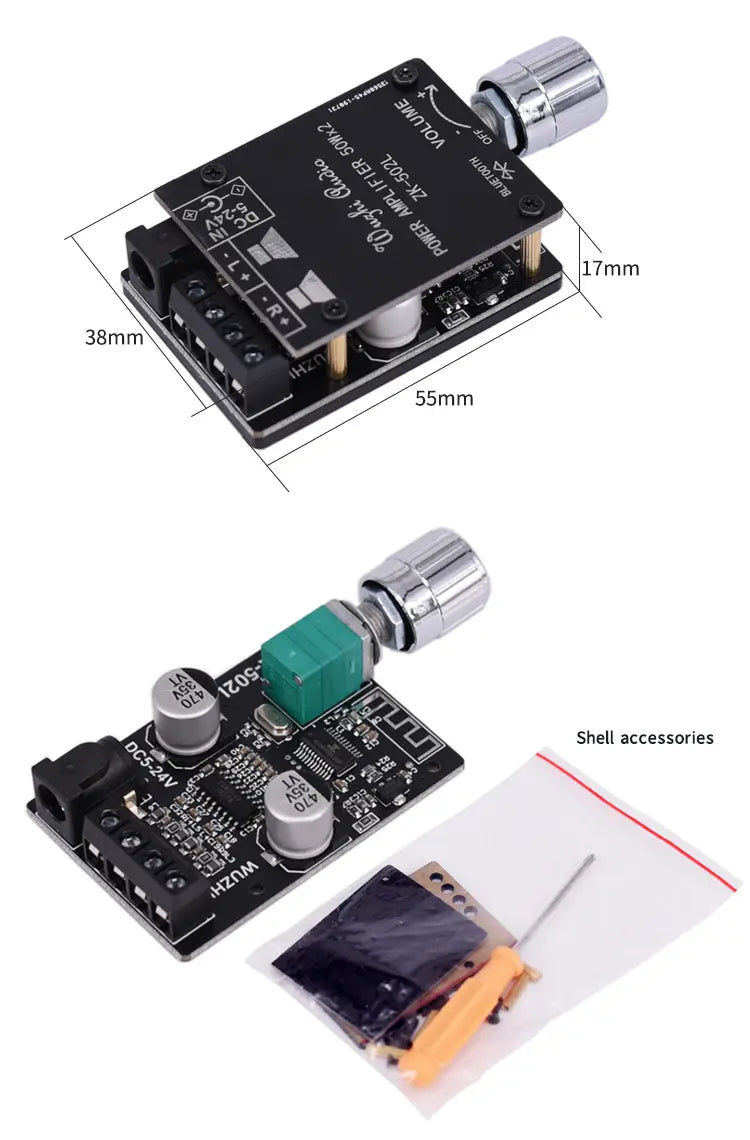Audio Speakers DIY Bluetooth 5.0 High Power Digital Amplifier Stereo Board 50W + 50W AMP Amplificador Audio Home Theater